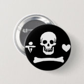 Hoist de piraatkleuren! ronde button 5,7 cm (Voorkant /achterkant)