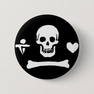 Hoist de piraatkleuren! ronde button 5,7 cm