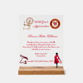 HOJ Appreciation Award acryl teken Acryl Bord (Voorkant)