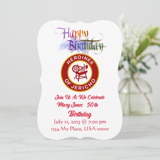 HOJ verjaardagsuitnodiging Kaart (Staand voorkant)