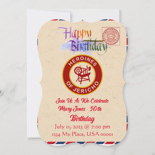 HOJ verjaardagsuitnodiging Kaart (Voorkant)