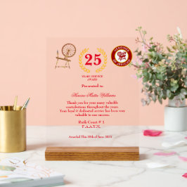 HOJ Years Services Award Acryl Bord