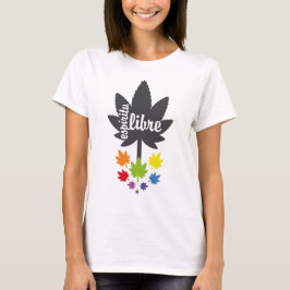 Hoja colores arcoiris espíritu libre. Vector plant T-shirt