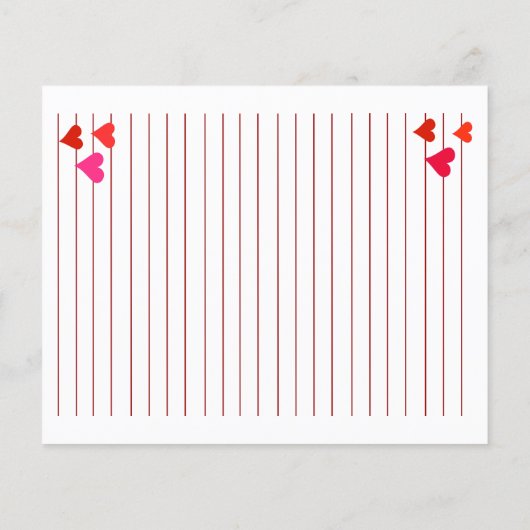 hoja de papel con renglones rojos y corazones (Achterkant)