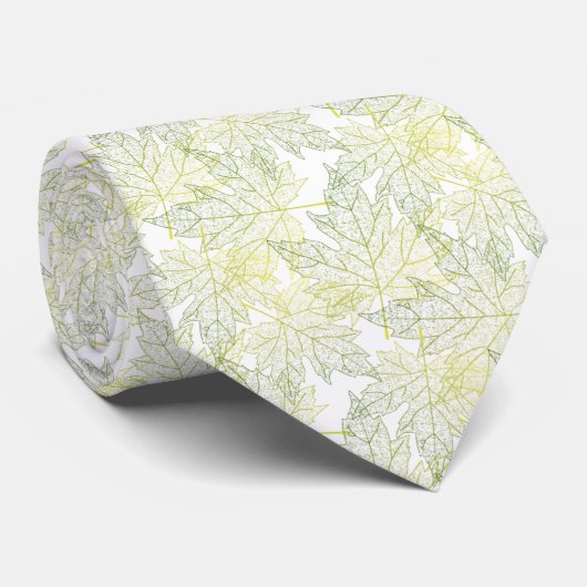 Hojas De otoño verde con amarillo Stropdas (Opgerold)
