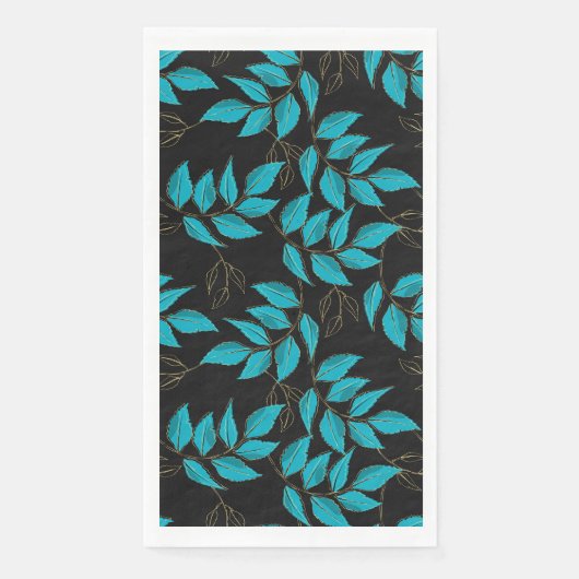 Hojas verdes con bordes dorados servet (Voorkant)