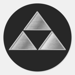 Hojo Clan Kamon Silver Chrome Ronde Sticker