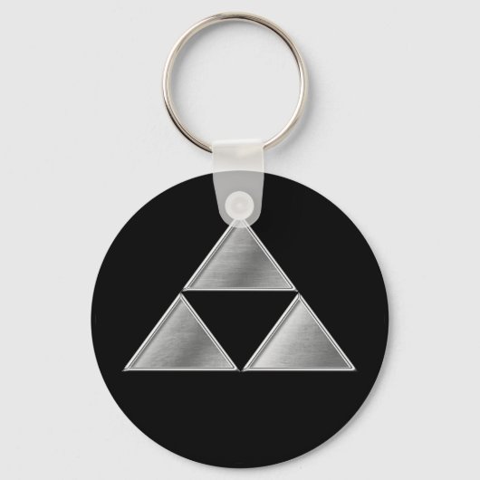 Hojo Clan Kamon Silver Chrome Sleutelhanger (Voorkant)