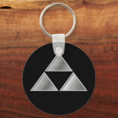 Hojo Clan Kamon Silver Chrome Sleutelhanger (Voorkant)