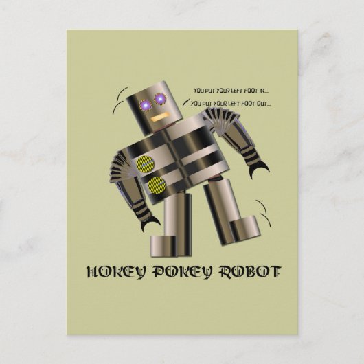 Hokey Pokey Robot Briefkaart (Voorkant)