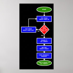 Hokey Pokey Stroomdiagram Poster Bord Afdruk