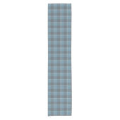 Hoki Blue and Shuttle Gray Plaid Korte Tafelloper (Voorkant)