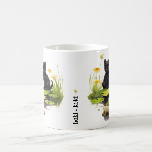 Hoki & Koki Black Kittens Bezoek de vijver Mok (Center)