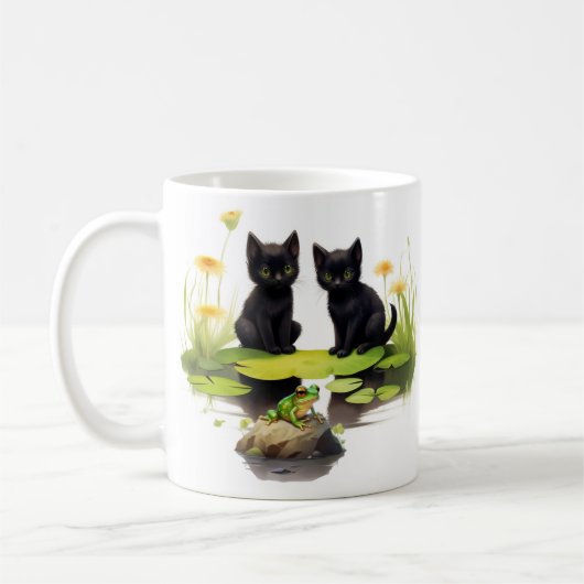 Hoki & Koki Black Kittens Bezoek de vijver Mok (Links)