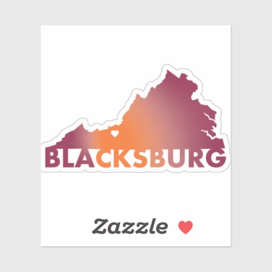 Hokie thema Blacksburg Va staat sticker (Vel)