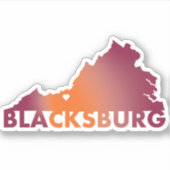Hokie thema Blacksburg Va staat sticker (Voorkant)