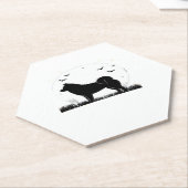 Hokkaido Dog � Halloween Moon Silhouette Classic T Kartonnen Onderzetters (Schuin)
