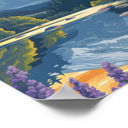 Hokkaido Japan  Kunst Reizen Illustratie Poster (Hoek)