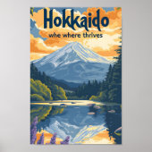Hokkaido Japan  Kunst Reizen Illustratie Poster (Voorkant)