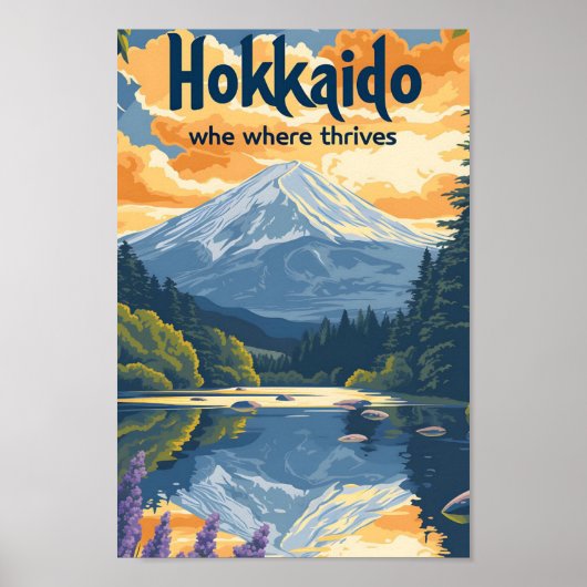 Hokkaido Japan  Kunst Reizen Illustratie Poster (Voorkant)