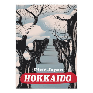 Hokkaido Japanse vintage stijl reisposter Foto Afdruk