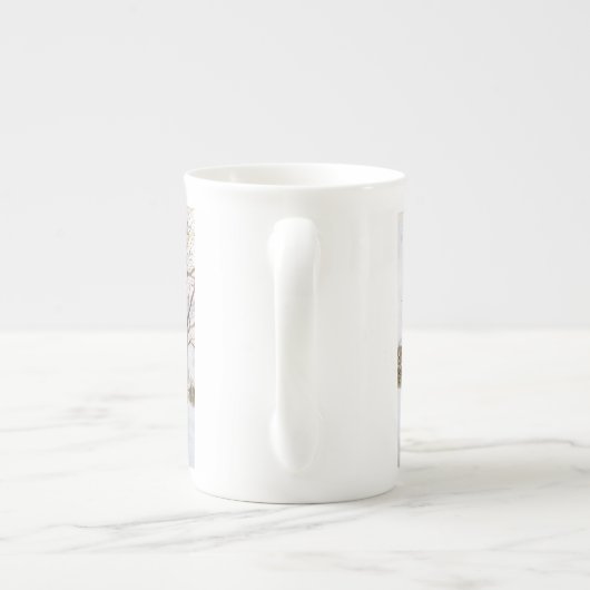Hokkaido Snow Bone China Coffer Mok (Achterkant)