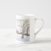 Hokkaido Snow Bone China Coffer Mok (Rechts)