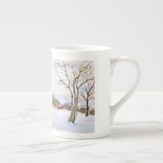 Hokkaido Snow Bone China Coffer Mok (Rechts)