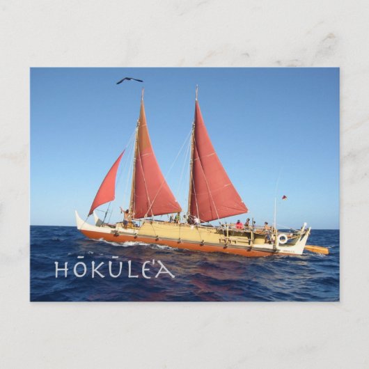 Hokulea Briefkaart, Ancient Hawaiian voyaging Cano Briefkaart (Voorkant)