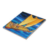 Hokulea Voyaging Canoe Tegeltje (Zijkant)