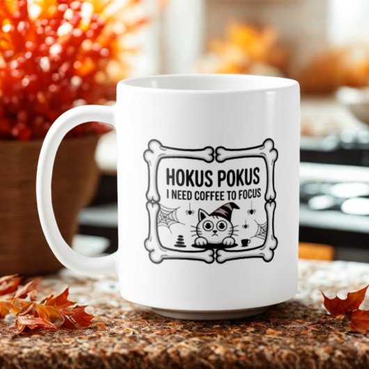 Hokus Pokus Ik heb Koffie nodig om Tovenaar Kat te Koffiemok