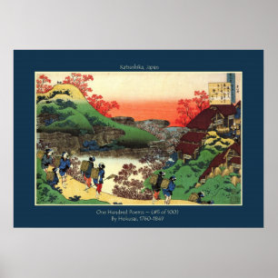 Hokusai 1760-1849 Katsushika, Japan 5 van 100 gedi Poster