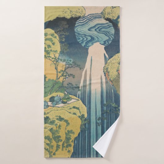 Hokusai Amida Herfsten Japan Waterval Bad Handdoek (Badhanddoek)