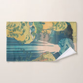 Hokusai Amida Herfsten Japan Waterval Bad Handdoek (Handdoek)