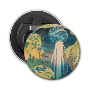 Hokusai Amida Herfsten Japan Waterval Button Flesopener