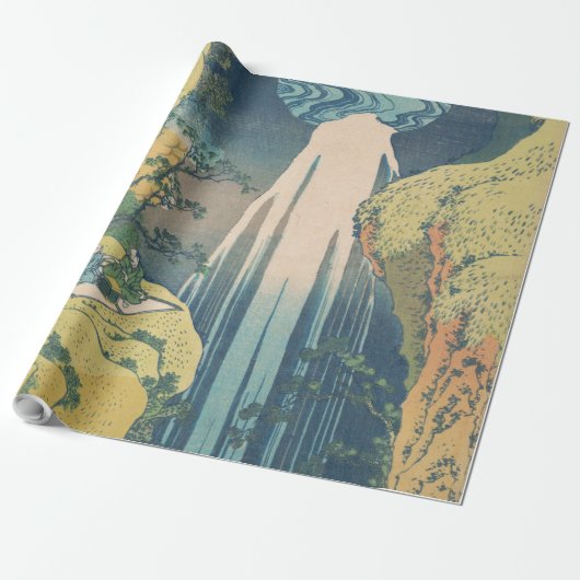 Hokusai Amida Herfsten Japan Waterval Cadeaupapier (Uitgerold)