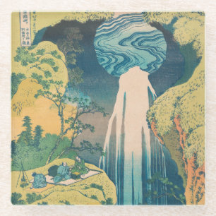 Hokusai Amida Herfsten Japan Waterval Glazen Onderzetter