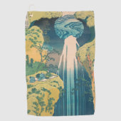 Hokusai Amida Herfsten Japan Waterval Golfhanddoek (Voorkant)