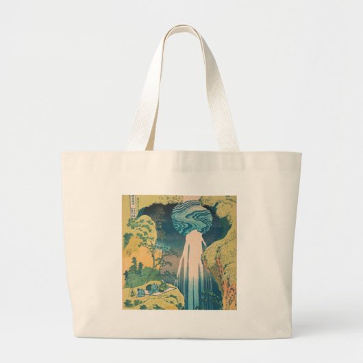 Hokusai Amida Herfsten Japan Waterval Grote Tote Bag (Voorkant)