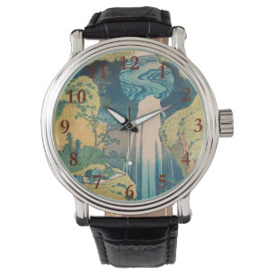 Hokusai Amida Herfsten Japan Waterval Horloge