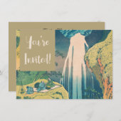 Hokusai Amida Herfsten Japan Waterval Kaart (Voorkant / Achterkant)