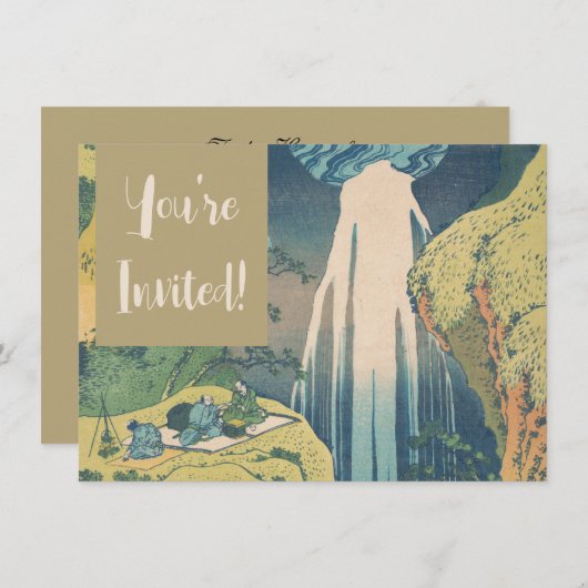 Hokusai Amida Herfsten Japan Waterval Kaart (Voorkant / Achterkant)