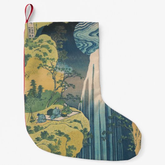 Hokusai Amida Herfsten Japan Waterval Kleine Kerstsok (Voorkant)