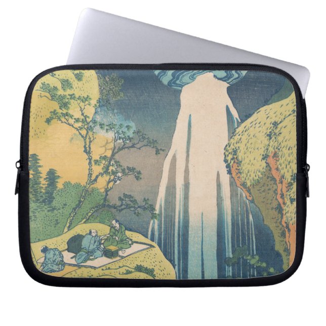 Hokusai Amida Herfsten Japan Waterval Laptop Sleeve (Voorkant)
