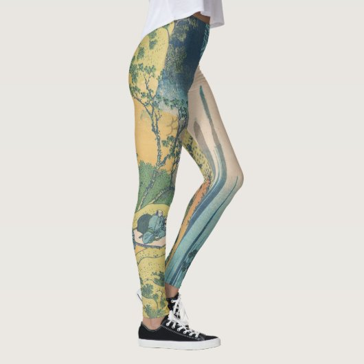 Hokusai Amida Herfsten Japan Waterval Leggings (Rechts)