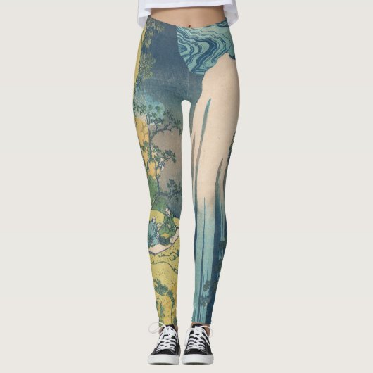Hokusai Amida Herfsten Japan Waterval Leggings (Voorkant)