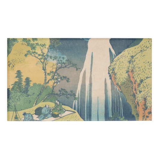 Hokusai Amida Herfsten Japan Waterval Naambadge (Voorkant)