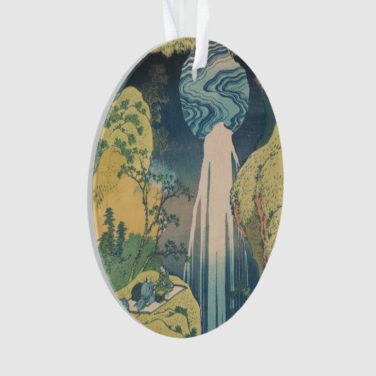 Hokusai Amida Herfsten Japan Waterval Ornament (voorkant)