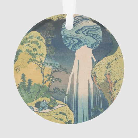 Hokusai Amida Herfsten Japan Waterval Ornament (achterkant)