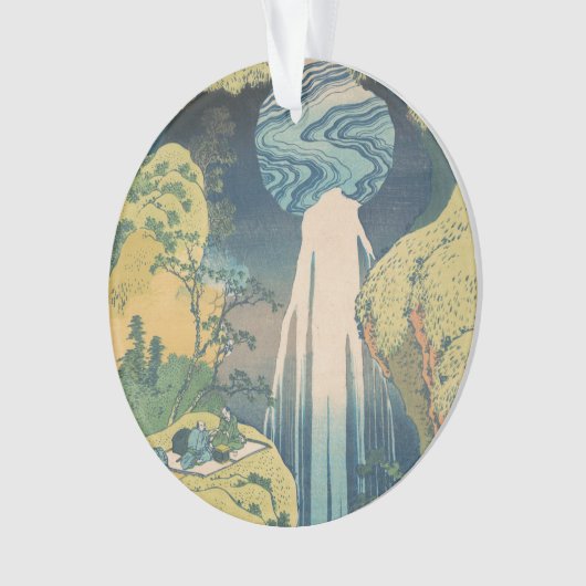 Hokusai Amida Herfsten Japan Waterval Ornament (voorkant)